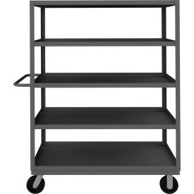 Stock Cart with 5 Shelves, 3000 lb. Cap., 66-1/4"L x 30-1/4"W x 68"H, Gray