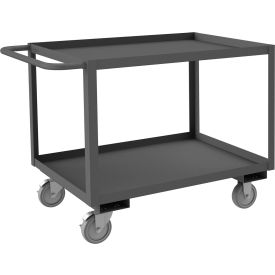Stock Cart with 2 Shelves, 1200 lb. Cap., 42-1/4"L x 24-1/4"W x 30-7/8"H, Gray