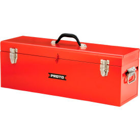 Extra Heavy Tool Box with Tray, 26"W x 8-1/2"D x 9-1/2"H, Safety Red