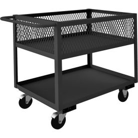 4 Sided Mesh Box Stock Cart, Steel, 1400 lb. Cap., 36-1/4"L x 18-3/8"W x 35-1/8"H