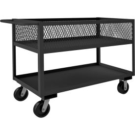 4 Sided Mesh Box Stock Cart, Steel, 3600 lb. Cap., 54-1/4"L x 24-3/8"W x 36-1/2"H