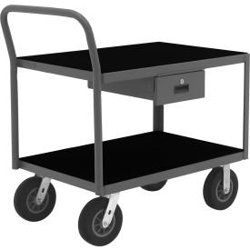 Platform Truck with 2 Shelves, 1200 lb. Cap., 39"L x 24-1/4"W x 41-11/16"H, Gray