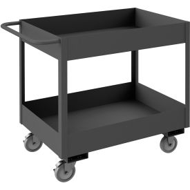 Stock Cart with 2 Shelves, 1200 lb. Capacity, 36-1/4"L x 18-1/4"W x 37-5/8"H, Gray