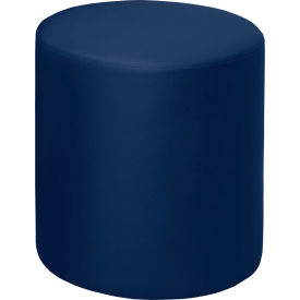 Logan Round Stool Ottoman, Naval Blue