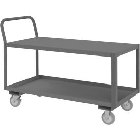 Platform Truck with 2 Shelves, 1200 lb. Cap., 51"L x 24-1/4"W x 37-1/2"H, Gray