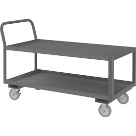 Platform Truck with 2 Shelves, 1200 lb. Cap., 51"L x 24-1/4"W x 36"H, Gray