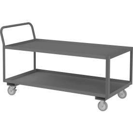 Platform Truck with 2 Shelves, 1200 lb. Cap., 63"L x 30-1/4"W x 37-1/2"H, Gray