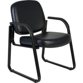 Victor Big & Tall Guest & Reception Chair with Padded Arms, 300 lb Capacity, Black