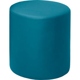 Logan Round Stool Ottoman, Peacock Teal