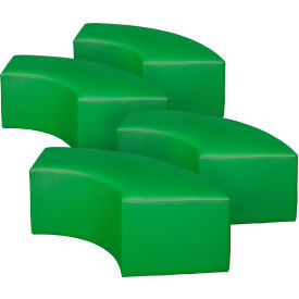 Aurora Curved Vinyl Ottoman, Envy Green, Set of 4