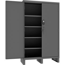 Access Control Cabinet with Electronic Lock, 14 Gauge, 60"W x 24"D x 78"H, Gray