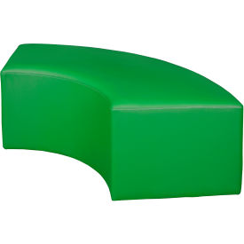 Aurora Curved Vinyl Ottoman, Envy Green
