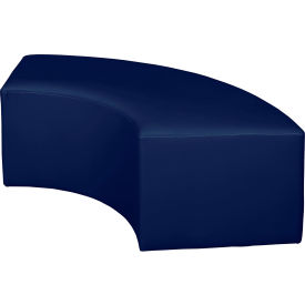 Aurora Curved Vinyl Ottoman, Naval Blue