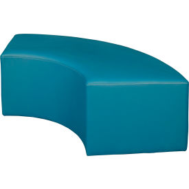 Aurora Curved Vinyl Ottoman, Peacock Teal