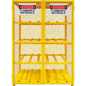 Gas Cylinder Cabinet, 50-1/4"W x 41-15/16"D x 71-7/8"H, 12 Cylinder Capacity, Yellow