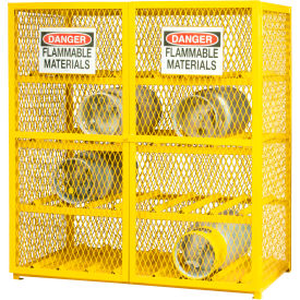 Gas Cylinder Cabinet, 60"W x 30-3/16"D x 71-7/8"H, 16 Cylinders Capacity, Safety Yellow