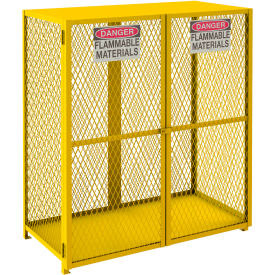 Gas Cylinder Cabinet, 60"W x 30-3/16"D x 71-7/8"H, 18 Cylinders Capacity, Safety Yellow