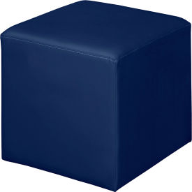 Jean Square Stool Ottoman, Naval Blue