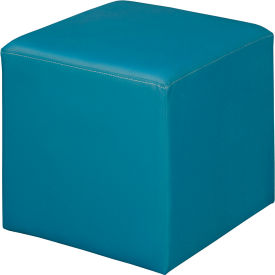 Jean Square Stool Ottoman, Peacock Teal