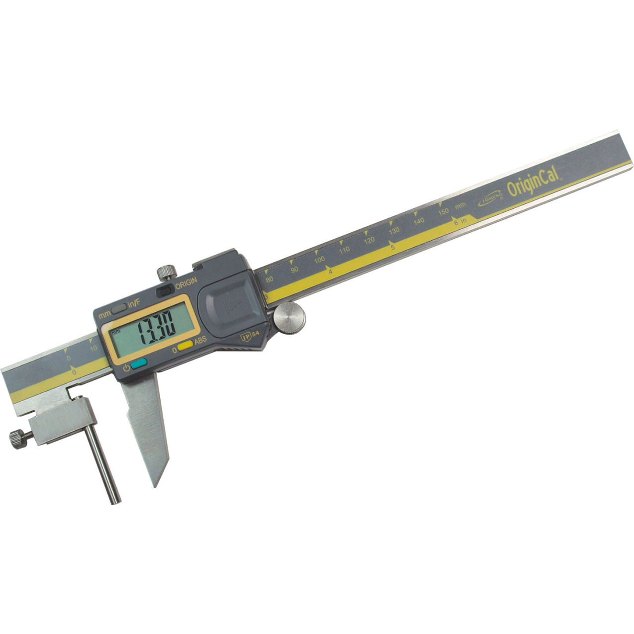 Absolute Digital Tube Thickness Caliper, IP54, Range 6"/150mm