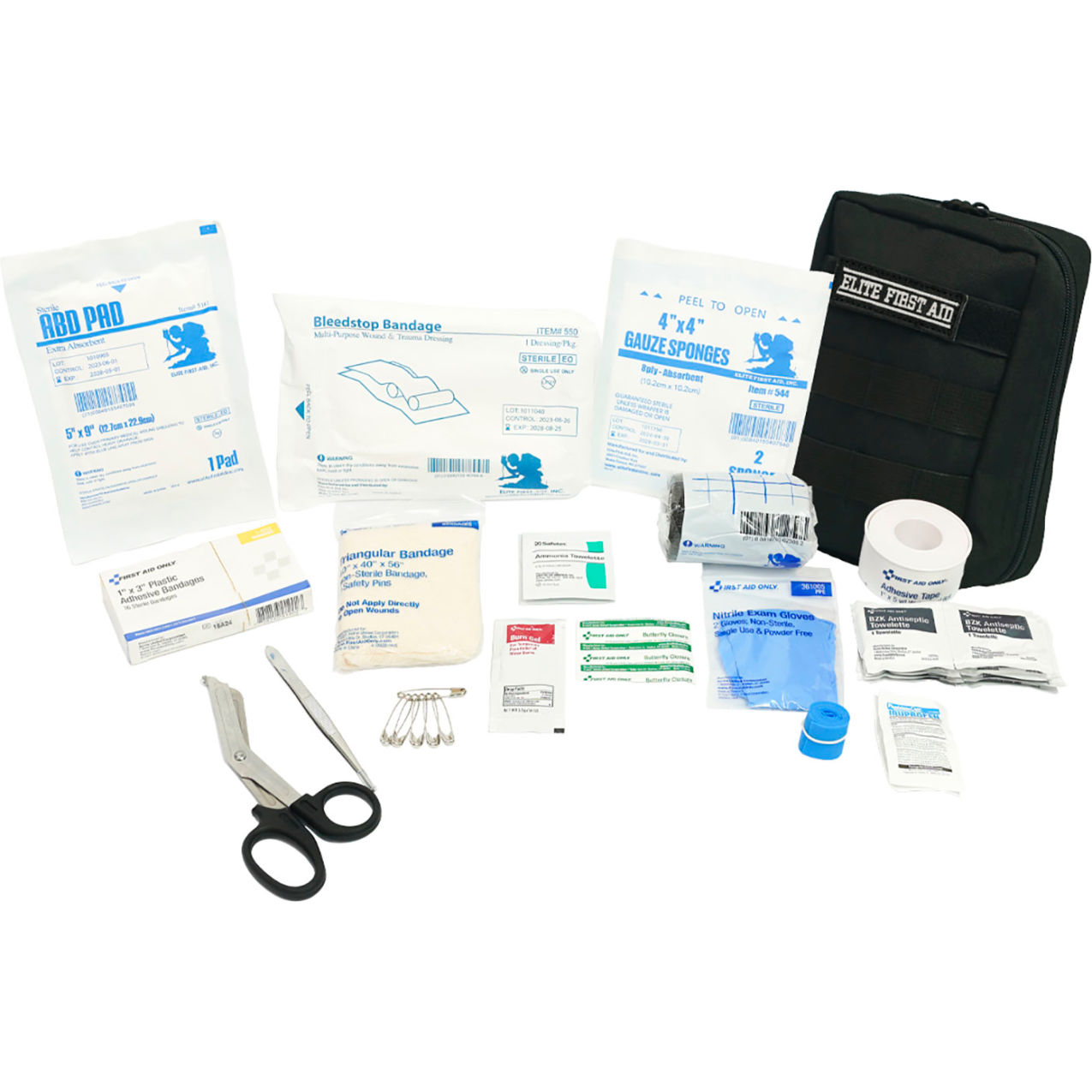 Tactical IFAK First Aid Kit, 59 Pieces, Fabric Case