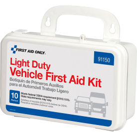 Light Duty Vehicle First Aid Kit, 89 Pieces, Plastic Case