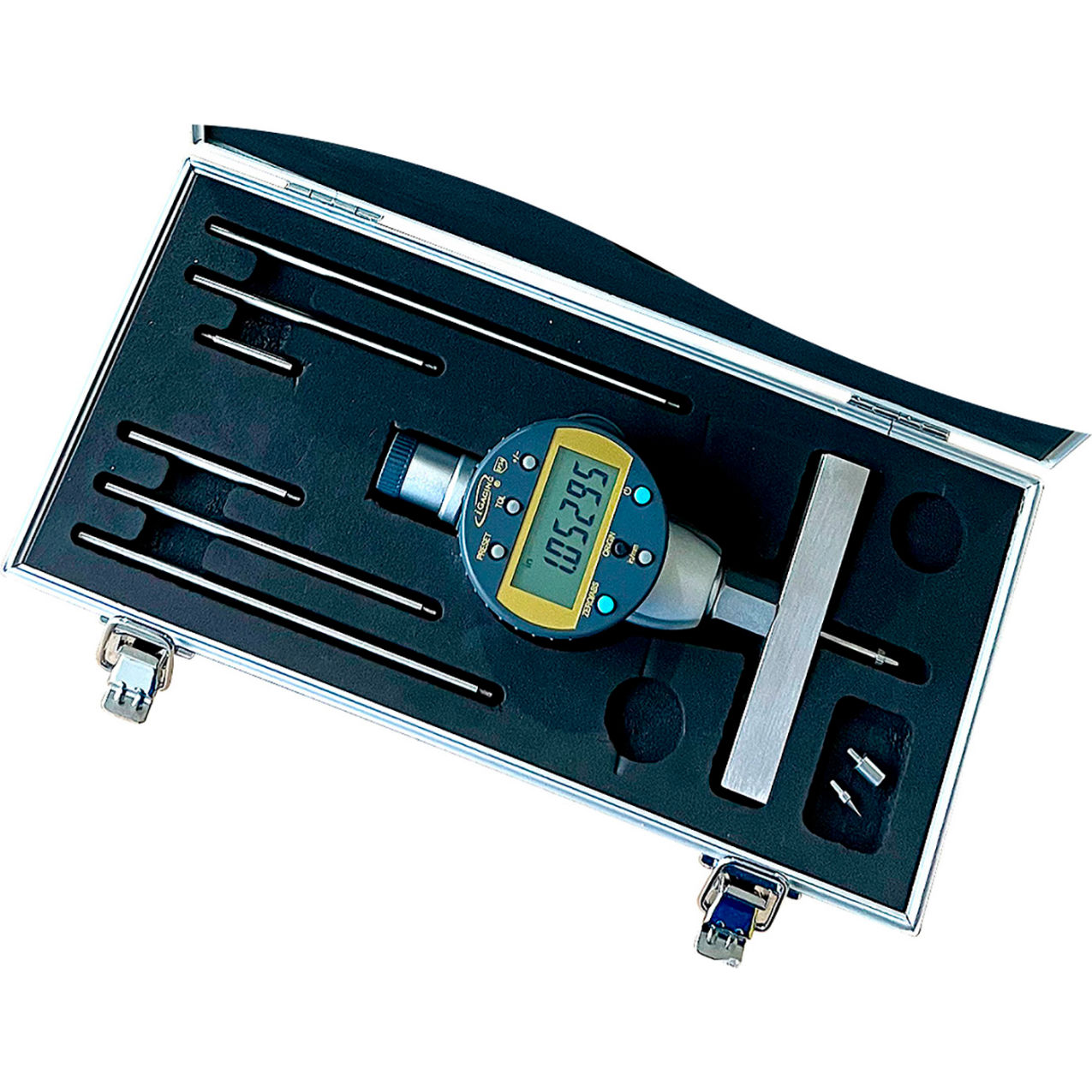 IP54 Digital Depth Gauge, 4" SS Base, Aluminum Case, 0 - 22" Range