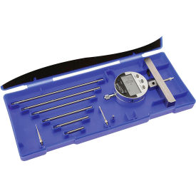 Digital Depth Gauge, Dial Face, 4" Base, 0 - 22" Range
