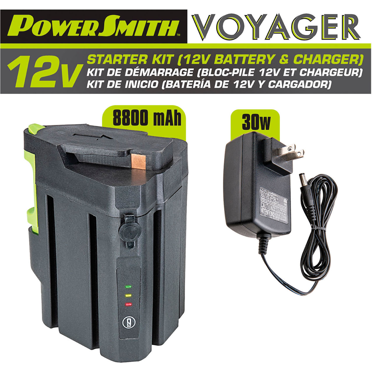 Voyager 12V Battery & Charger Starter Kit