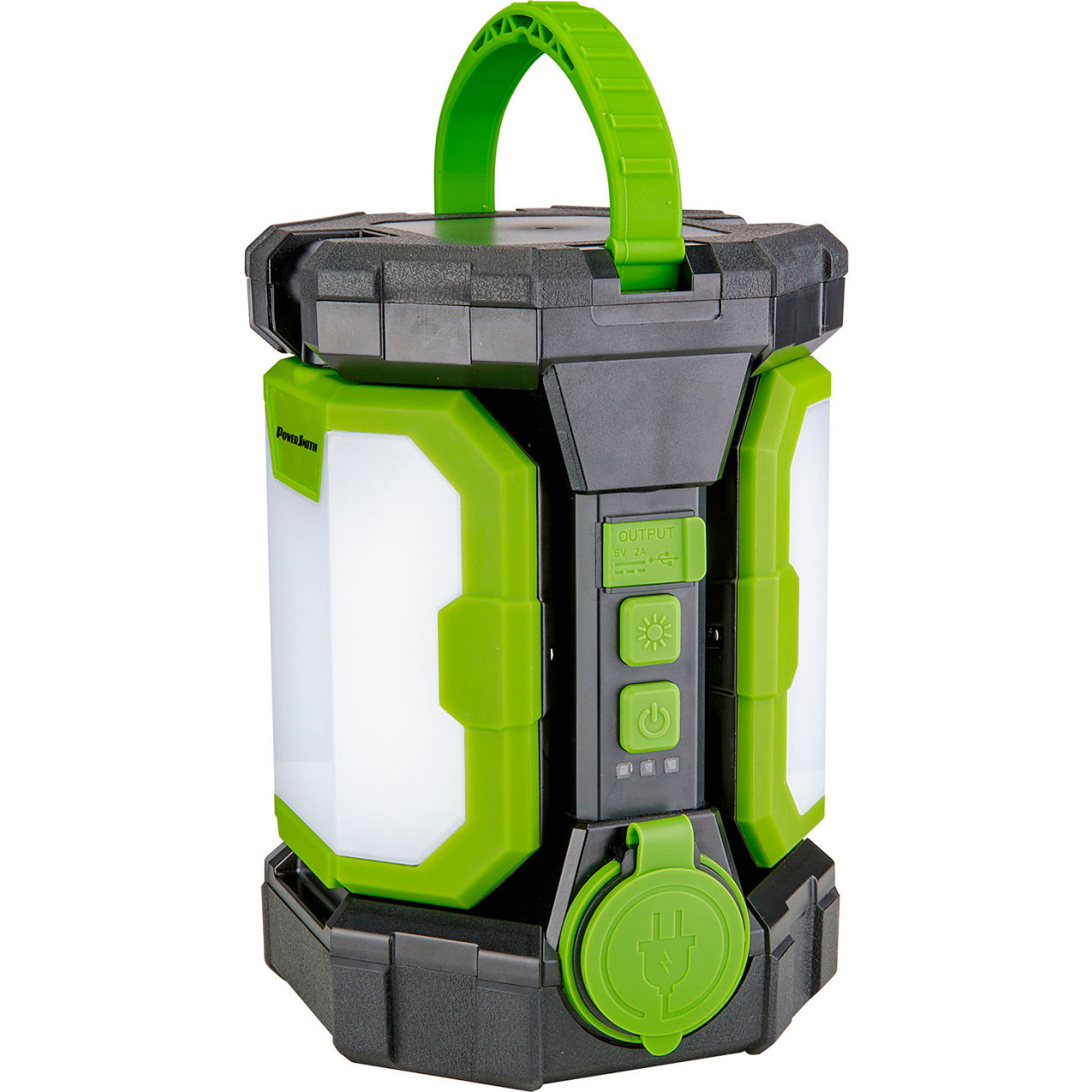 Voyager Jobsite Lantern with 3-Way Power, 5000 Lumens, Black/Green