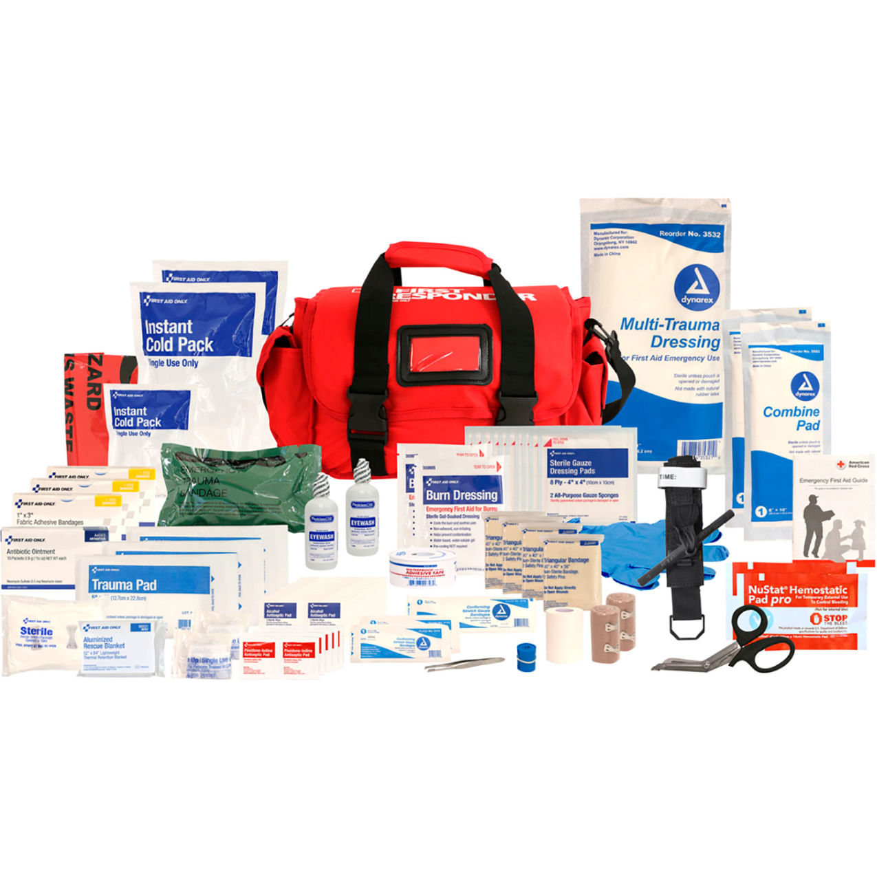 Large Enhanced First Responder Bag, 168 Pieces, Fabric Case