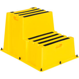 2 Step Polyethylene Nestable Stool, 33"L x 25"W x 20-1/2"H, Yellow