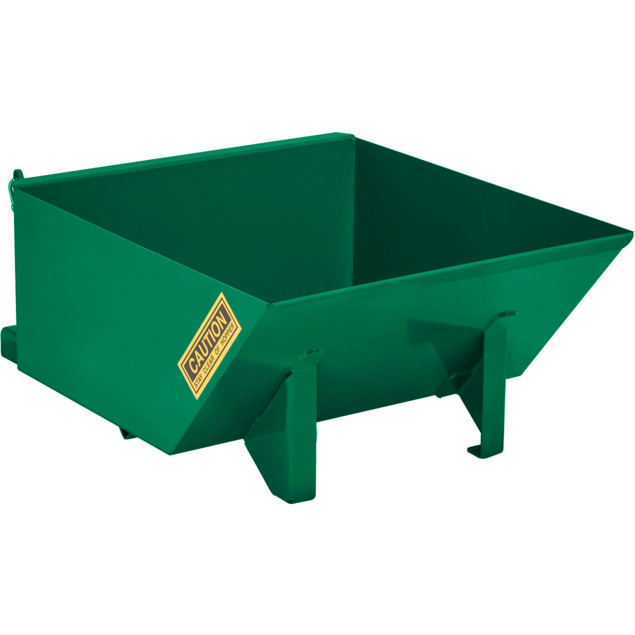 Low-Profile Steel Self Dumping Forklift Hopper, 1/2 Cu. Yd., 4000 lb. Cap., Dark Green