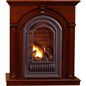 Natural Gas Vent Free Gas Fireplace, 20000 BTU, Cherry