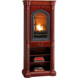 Natural Gas Vent Free Gas Tower Fireplace, 20000 BTU, Cherry