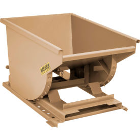Heavy Duty Steel Self Dumping Forklift Hopper, 1/3 Cu. Yd., 6000 lb. Capacity, Tan