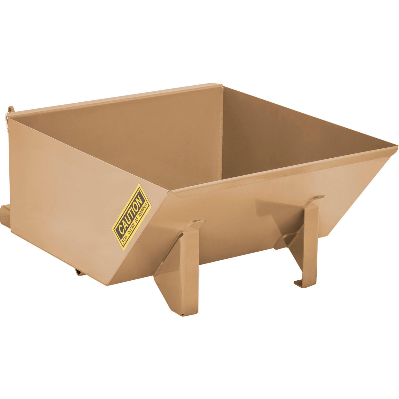 Low-Profile Steel Self Dumping Forklift Hopper, 1/4 Cu. Yd., 4000 lb. Capacity, Tan
