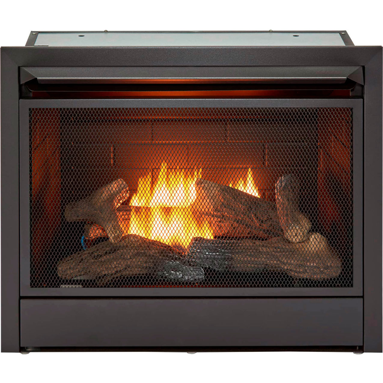 Liquid Propane Ventless Gas Fireplace Insert with Remote Control, 26000 BTU, Black