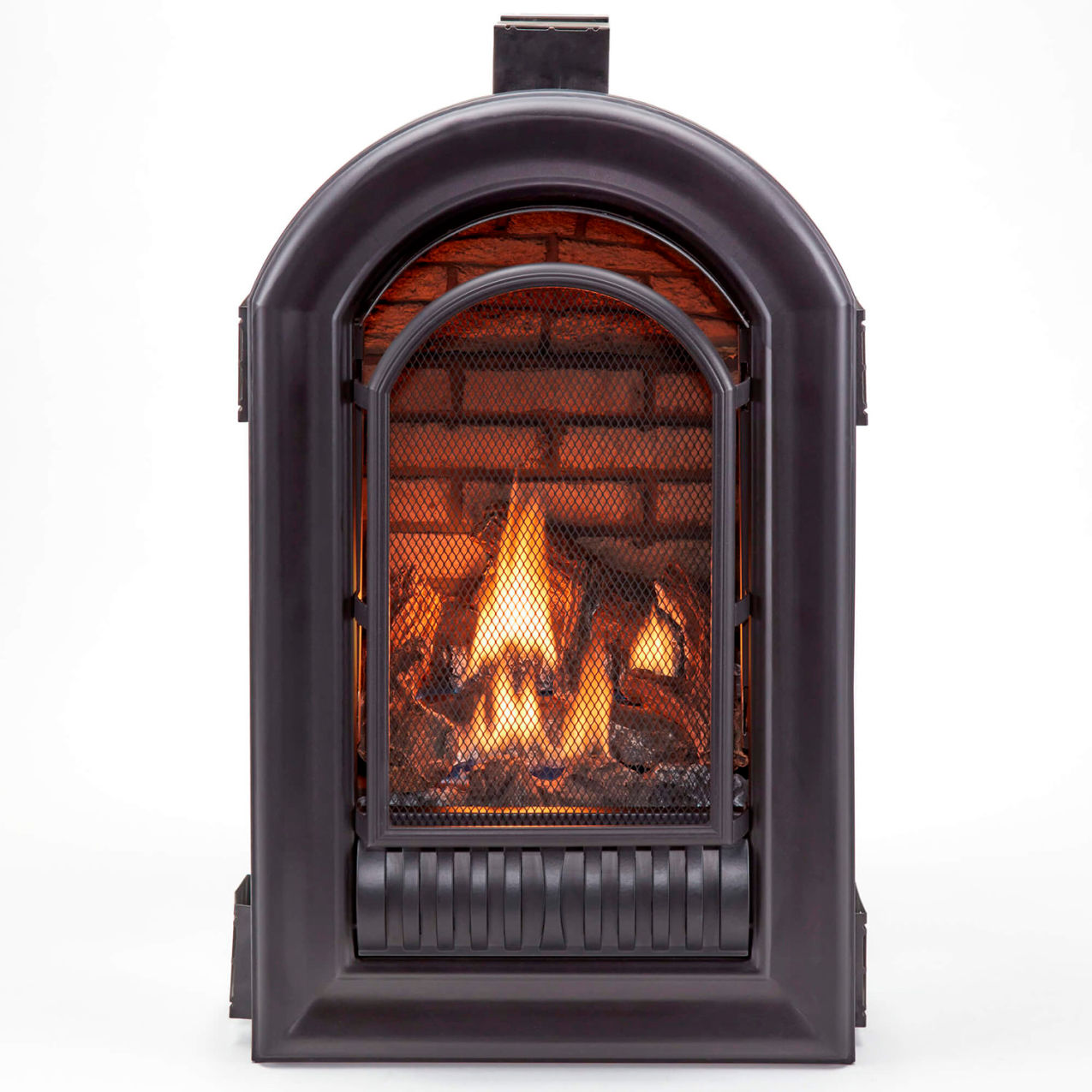 Natural Gas Ventless Fireplace Insert with Remote Control, 20000 BTU, Black