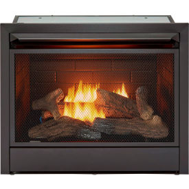 Natural Gas Ventless Gas Fireplace Insert with Thermostat Control, 26000 BTU, Black