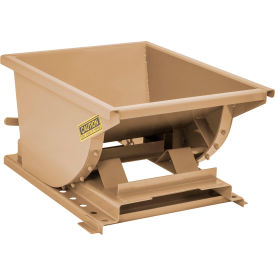 Heavy Duty Steel Self Dumping Forklift Hopper, 1/4 Cu. Yd., 6000 lb. Capacity, Tan