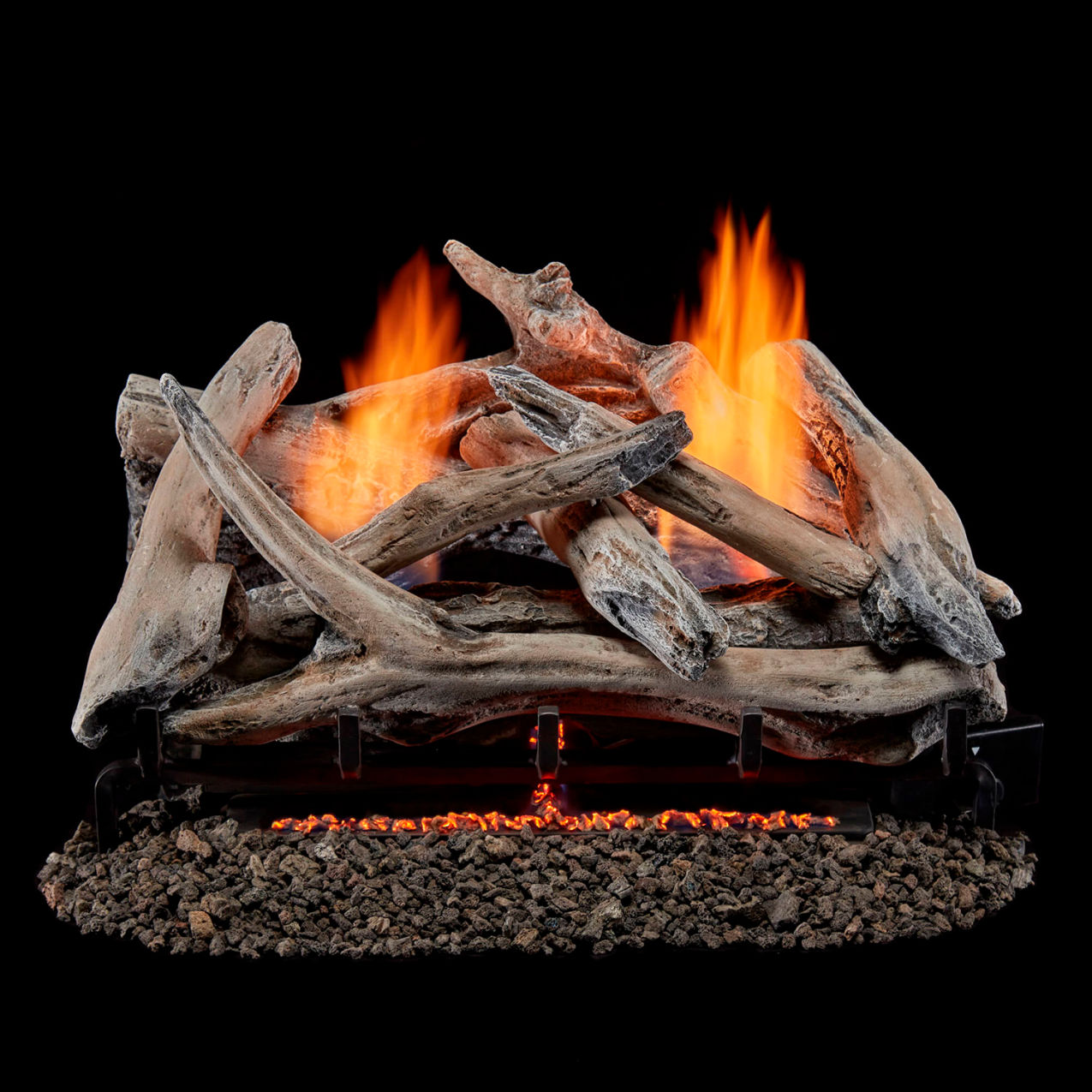 24" Vent Free Dual Fuel Gas Log Set, 33000 BTU, Drift Wood