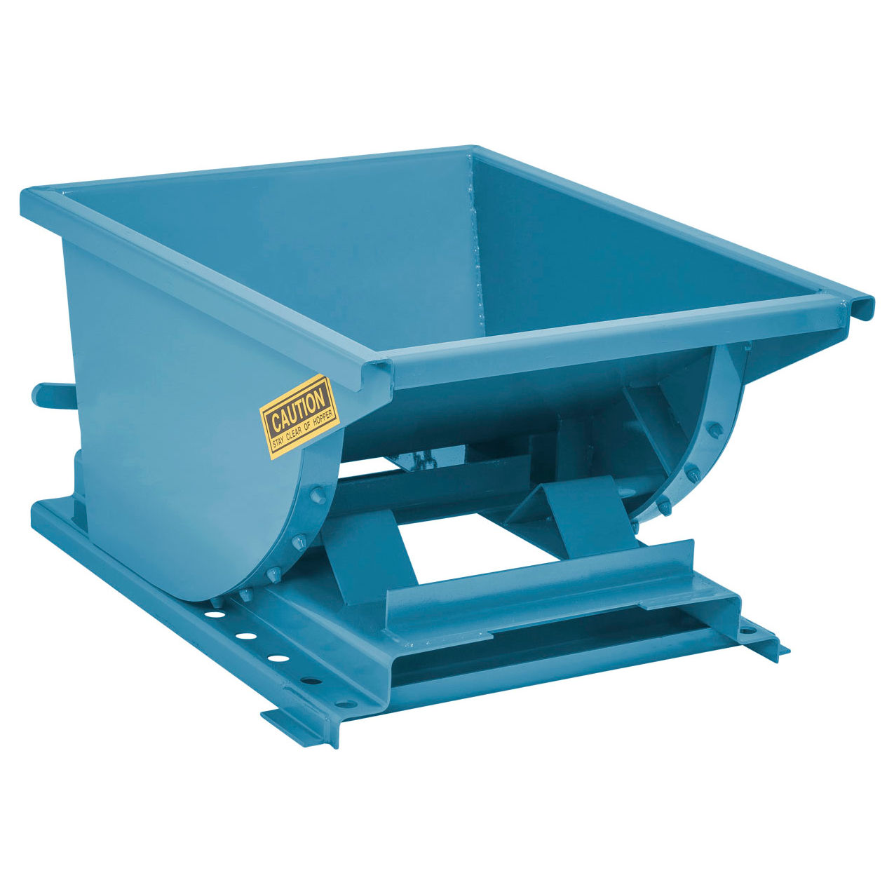 Heavy Duty Steel Self Dumping Forklift Hopper, 1/4 Cu. Yd., 6000 lb. Capacity, Blue