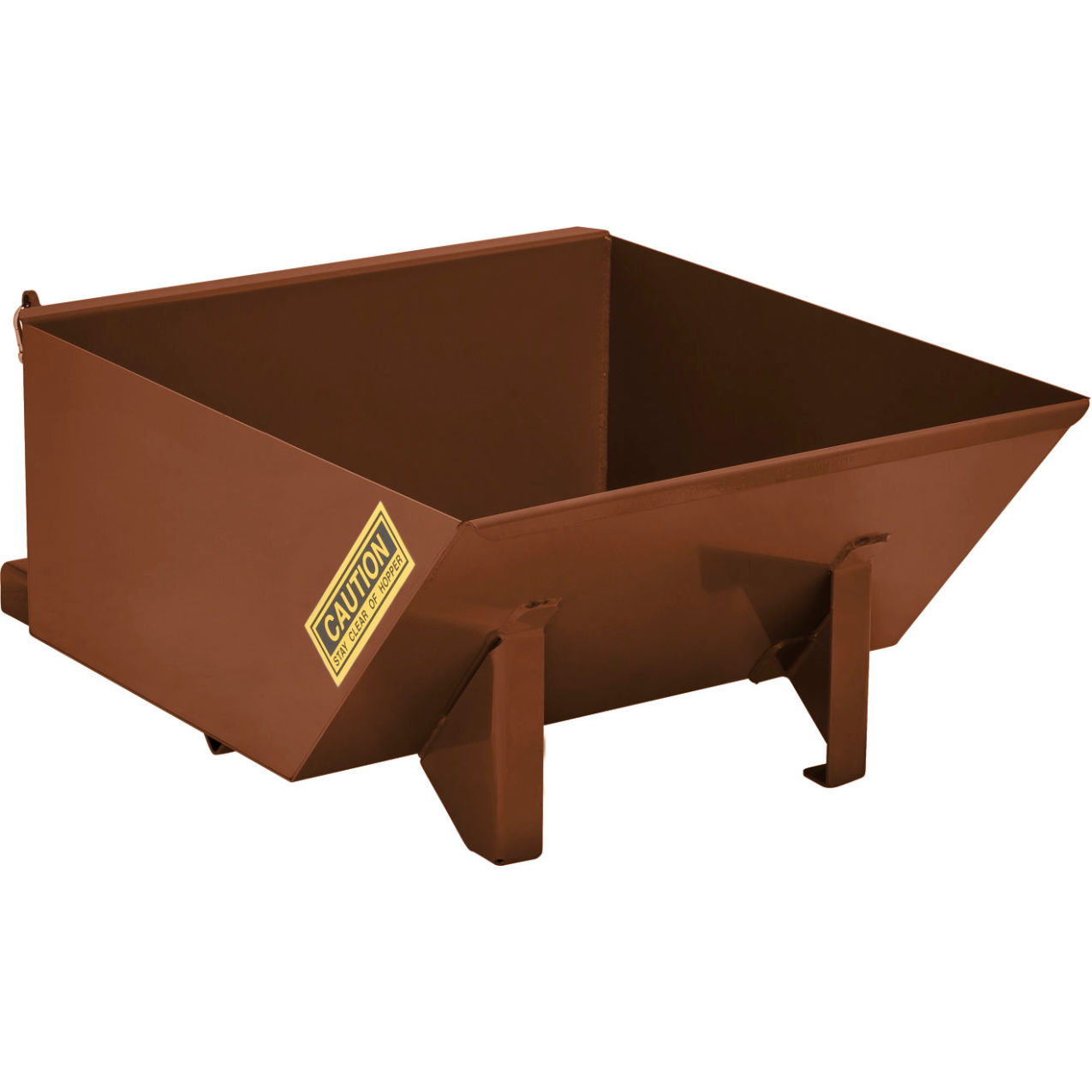 Low-Profile Steel Self Dumping Forklift Hopper, 1/3 Cu. Yd., 4000 lb. Capacity, Brown