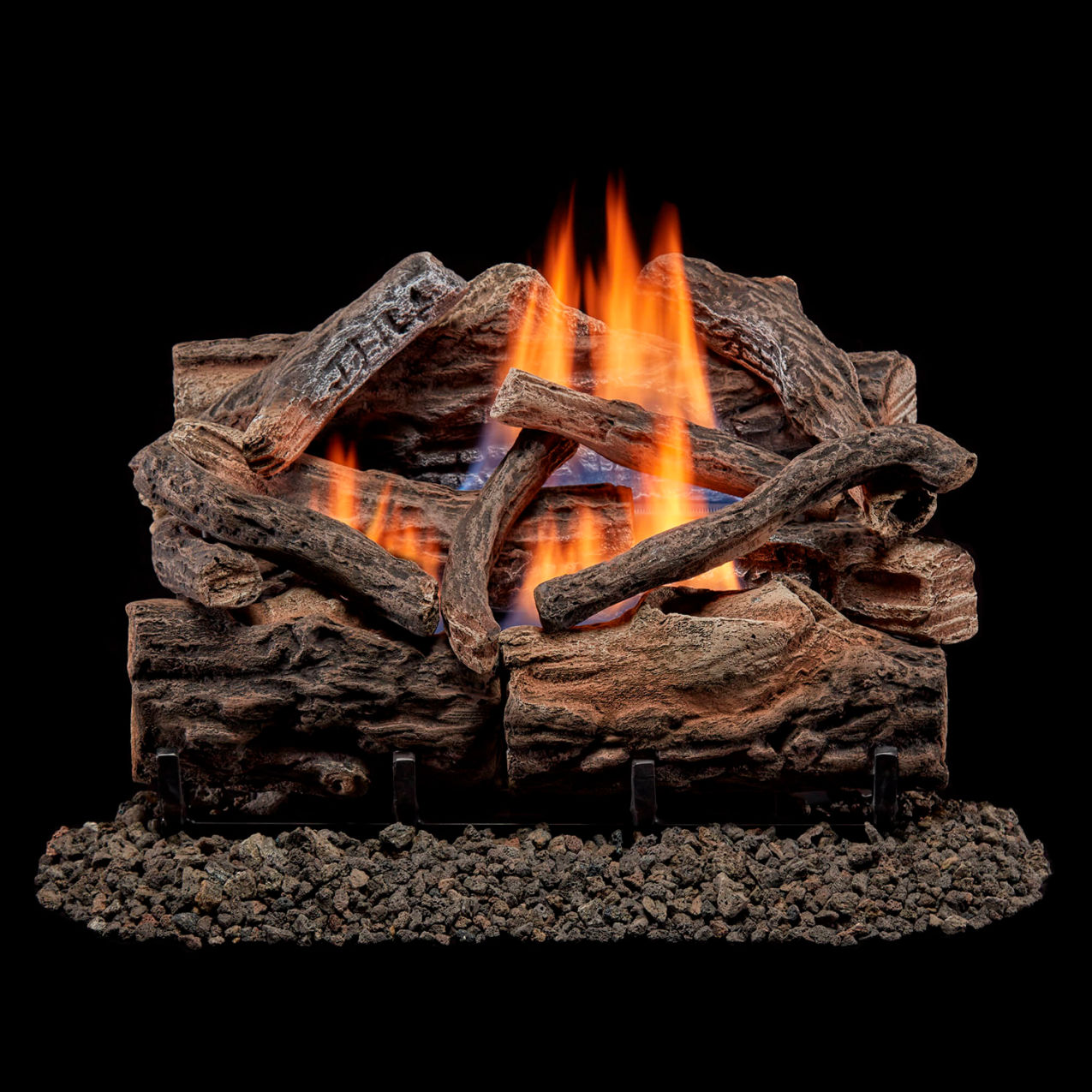 18" Vent Free Dual Fuel Gas Log Set, 30000 BTU, Rustic Oak