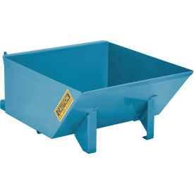 Low-Profile Steel Self Dumping Forklift Hopper, 1/3 Cu. Yd., 4000 lb. Capacity, Blue
