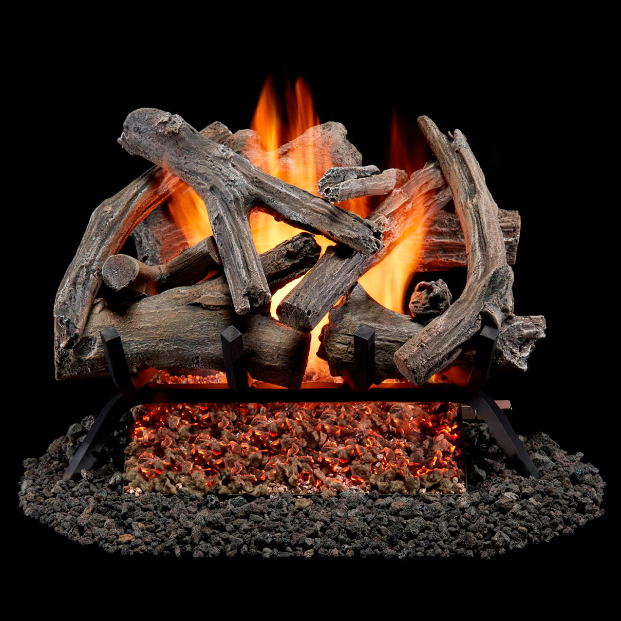 18" Vented Dual Fuel Fireplace Log Set, 45000 BTU, Drift Wood