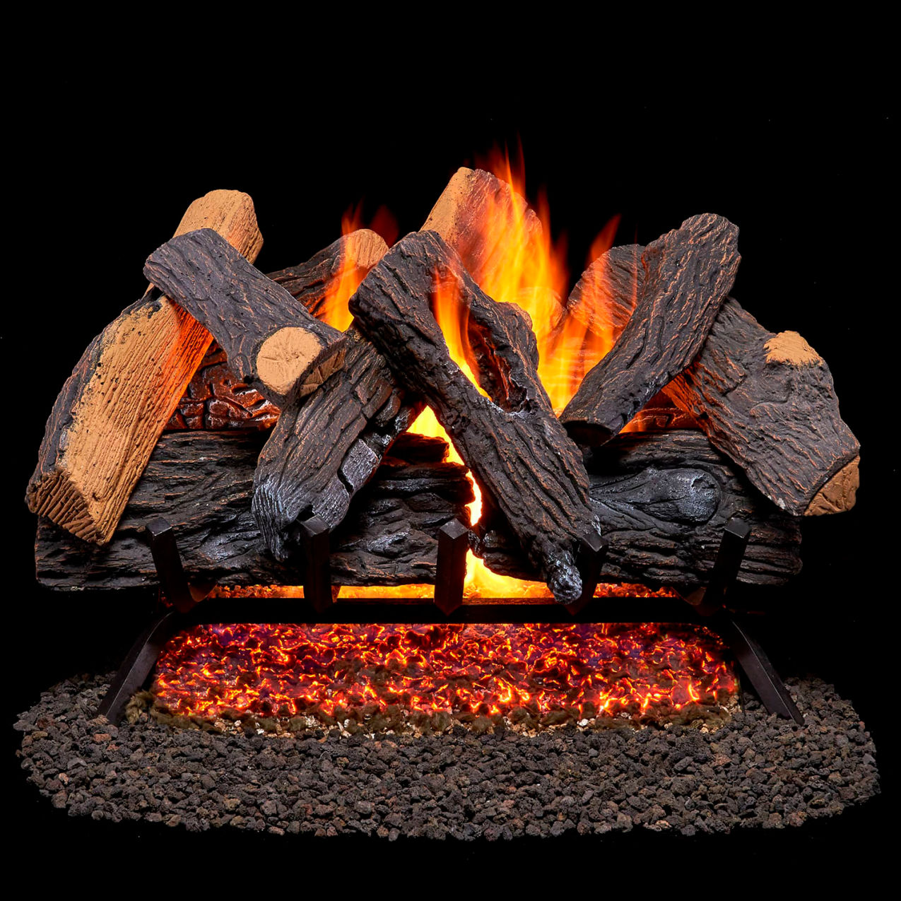 24" Vented Natural Gas Log Set, 55000 BTU, Heartland Oak
