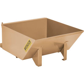 Low-Profile Steel Self Dumping Forklift Hopper, 1/2 Cu. Yd., 4000 lb. Capacity, Tan
