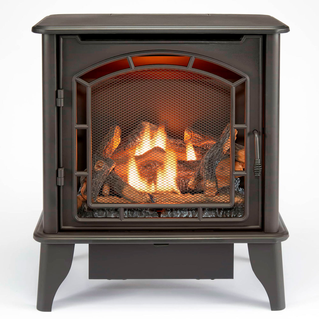 Panorama Vent Free Dual Fuel Gas Stove, 23000 BTU, Thermostat Control, Black